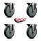 Service Caster 6'' Thermo Rubber Wheel Swivel Bolt Hole Caster Set with Posi Lock Brakes, 4PK SCC-BH20S614-TPRB-PLB-4 - alternate 5